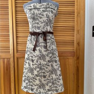 Elegant Black and Cream Floral Dress